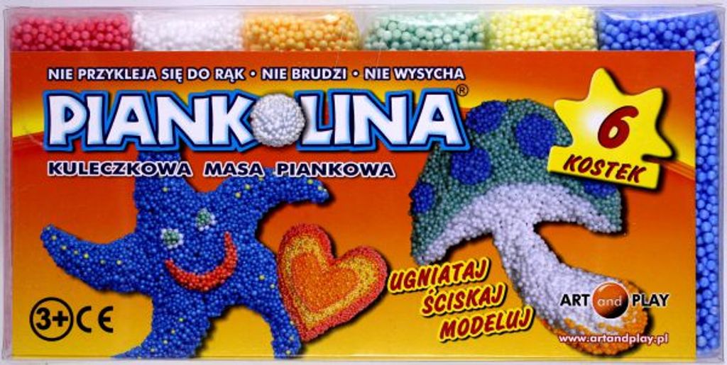Piankolina 6 kolorów standardowa masa plastyczna