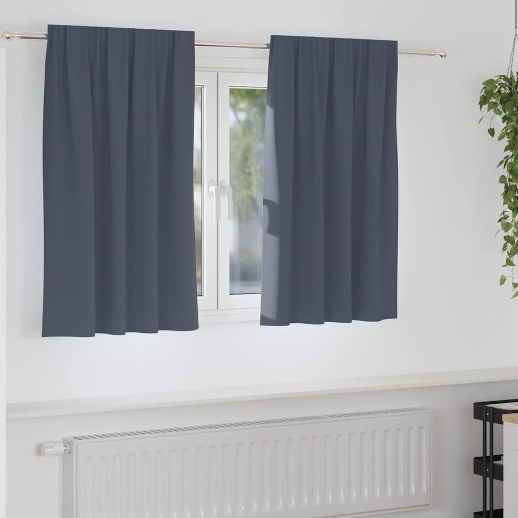 Verdunkelungs-Vorhänge mit Ringen 2 pcs Anthrazit 140 x 140 cm