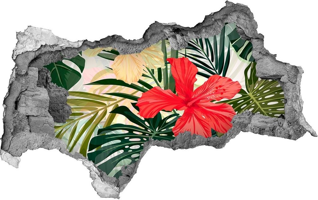 Selbstklebender Loch-3D-Aufkleber 95x73 cm Hawaii-Blumen