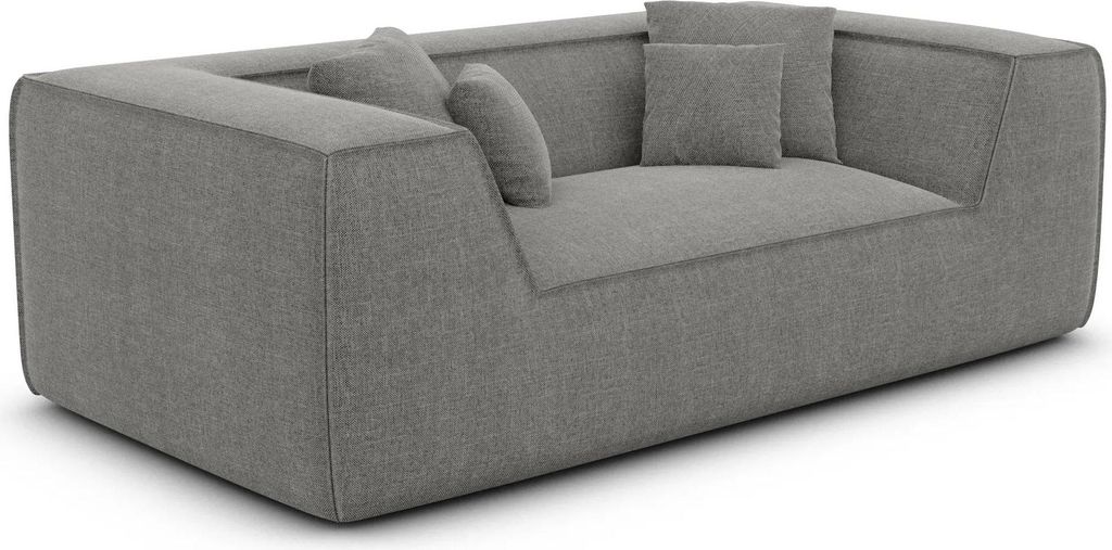 Strukturstoff 2-Sitzer Couch Liberia Grau