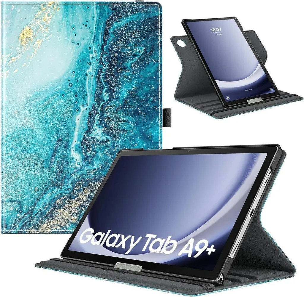 Custodia rotante TiMOVO per Samsung Galaxy Tab A9+ 11 pollici 2023 - Supporto rotante a 90 gradi, funzione sleep/wake automatica - Placcata oro