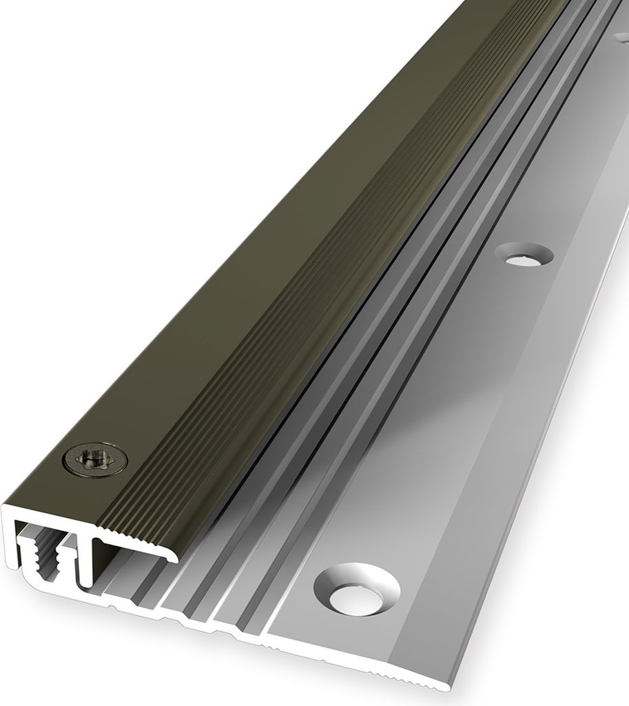 PROVISTON | Abschlussprofil | Vinylausgleich | Breite: 17 mm | Höhenausgleich: 4 - 9.5 mm | Länge: 1000 mm | Aluminiumprofil | Bronze | 1 Stück