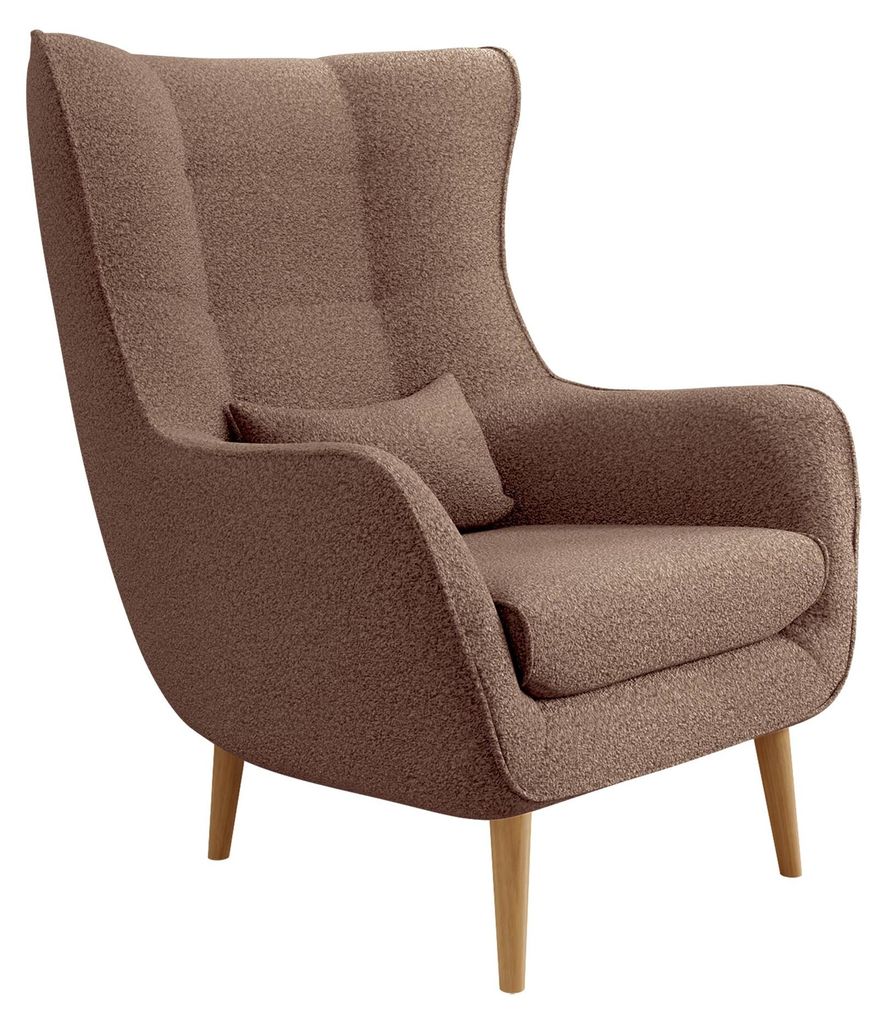 MIRJAN24 Polstersessel Estjano Boucle, Ohrensessel, Relaxsessel, Stilvoll Wohnzimmer Sessel (Farbe: Lambi 04)