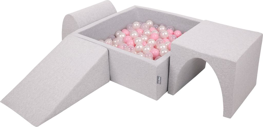 KiddyMoon Spielplatz Aus Schaumstoff Mit 200 Bälle 7cm Hindernisläufen Version 2 Quadrat Bällebad Mit Bunten Bällen Für Babys Und Kinder