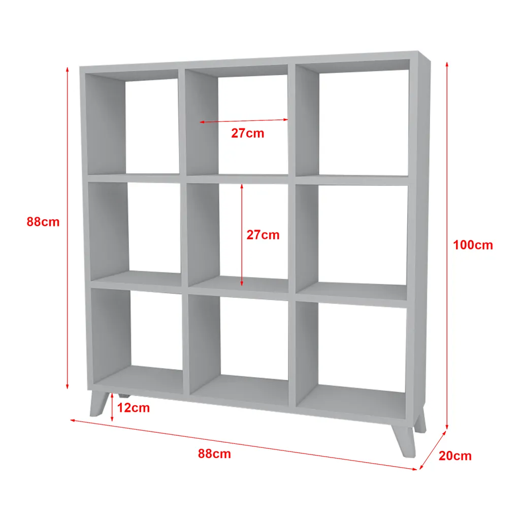 Meuble Séparation de Pièce Blanc 9 Compartiments Ouverts Svedala 88cm - 6