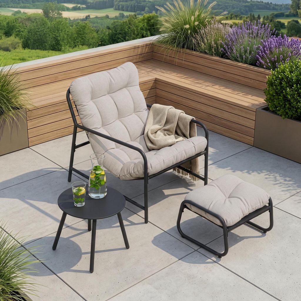Gartenmöbel-Set 'Trerdfjoa' 3-tlg. mit Gartenstuhl Produktbild 