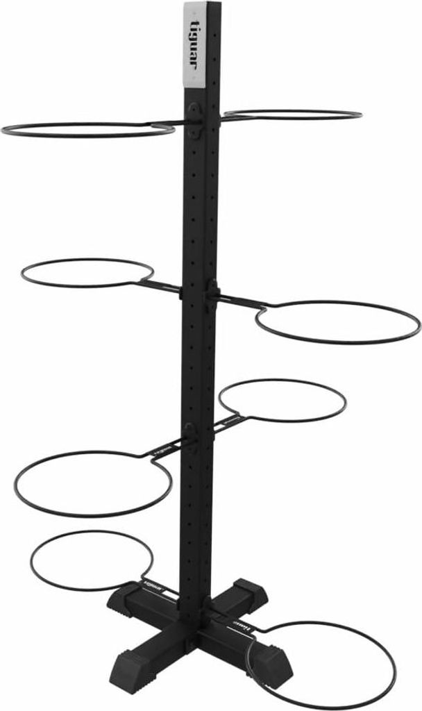 tiguar Bodyball-Ständer für 8 Gymnastikbälle robuster Ballhalter aus Stahl, platzsparendes Design, schwarz geeignet für Bälle Ø 5075 cm, idea...
