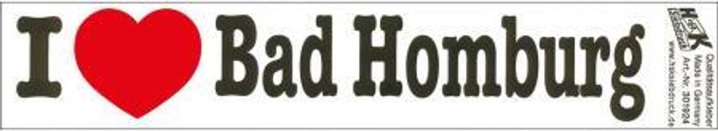 PVC-Aufkleber - I love Bad Homburg - Gr. ca. 18 x 3,5 cm - 301924