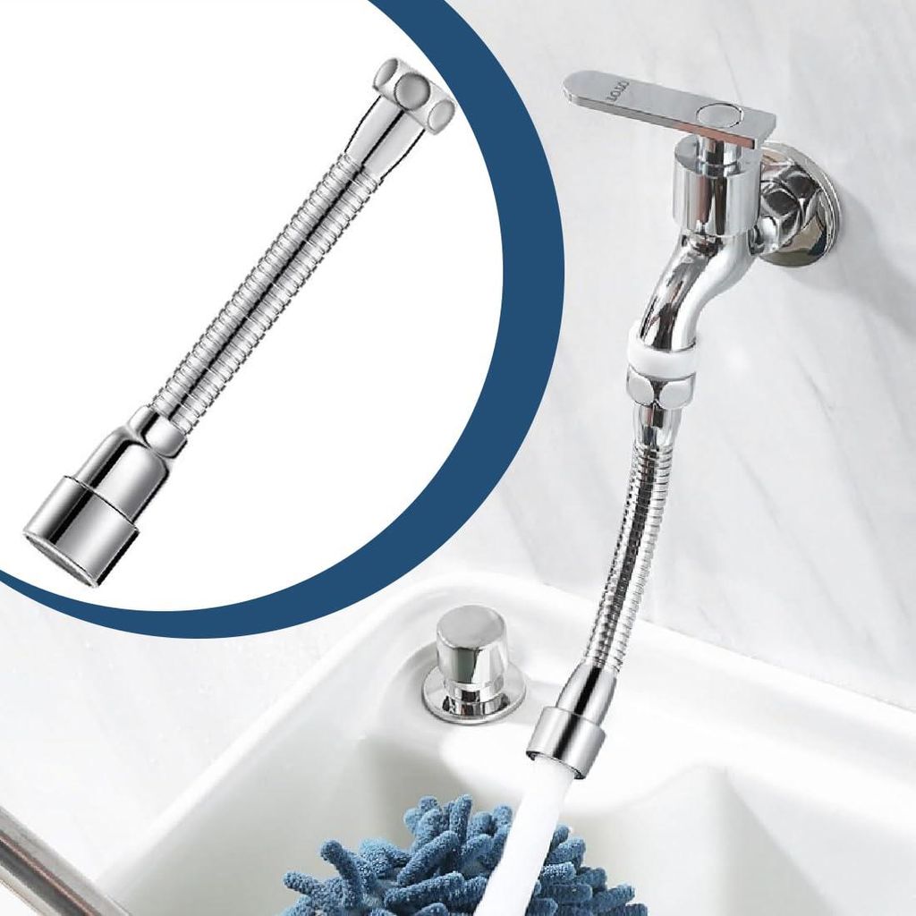 Kranverlängerung 20 cm mit 2 Stück Metall-Doppelgewinde-Kranadapter