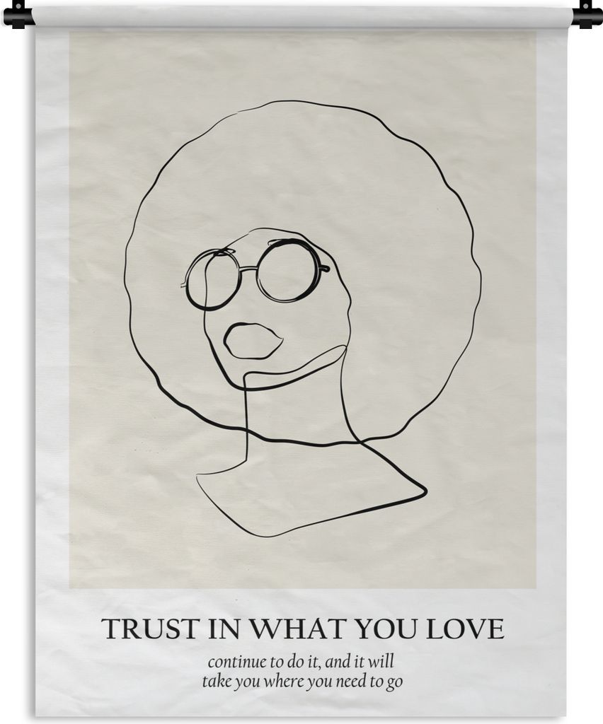 MuchoWow Wandteppich Wandbehang Text - Frauen - Strichzeichnungen - Zitate 150x200 cm Tapisserie Dekoration Wandtuch - Wandaufhängung - Moderner
