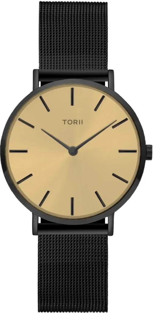 Montre femme TORII B34BS.GB en acier noir au design minimaliste