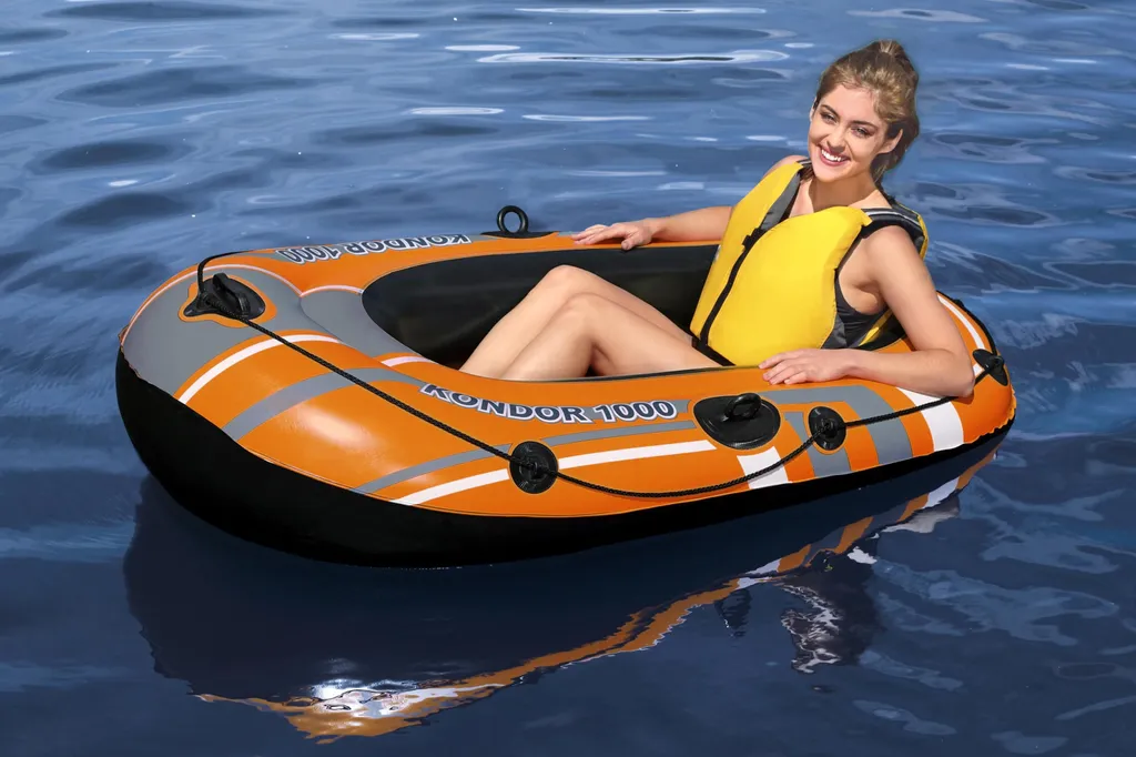 Bateau gonflable robuste 155x93cm avec valves sécurité et PVC épais - 36