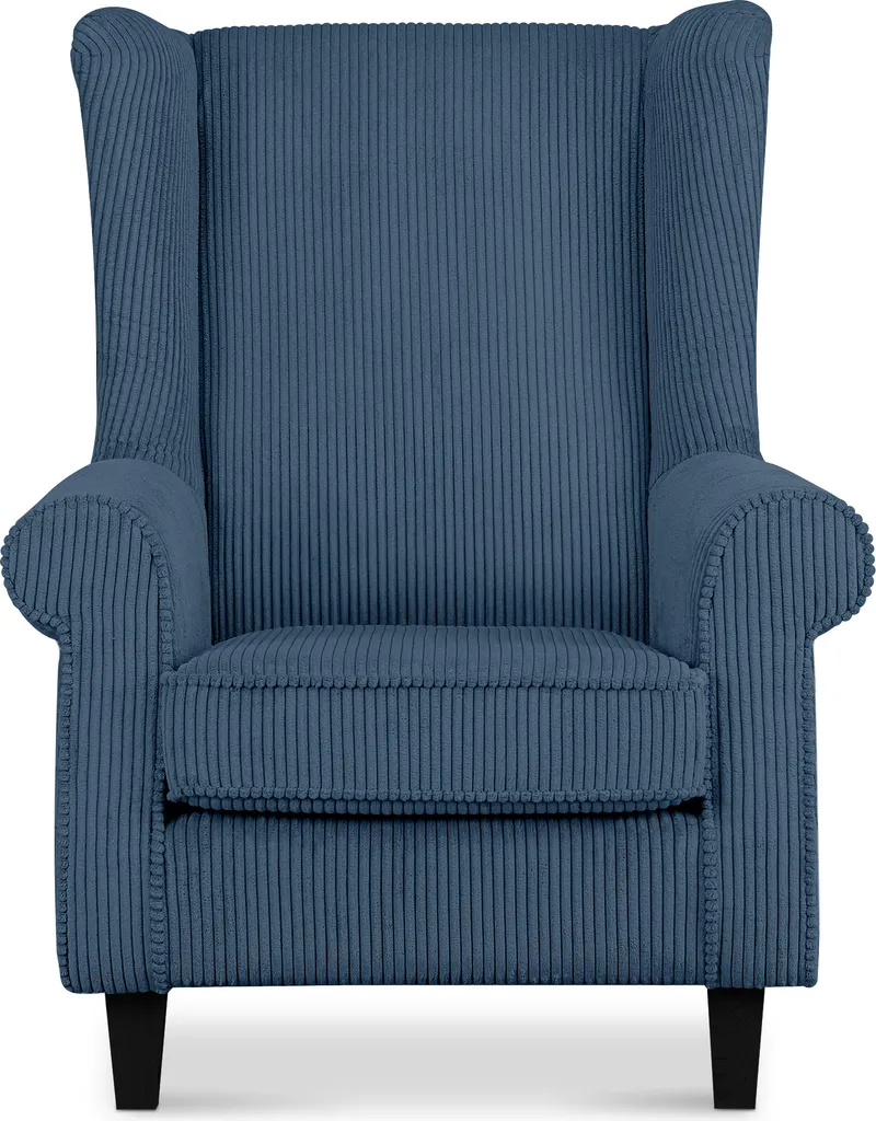 Fauteuil relaxant avec pouf bleu MILES pour soulager le dos et se détendre