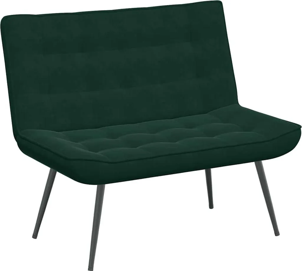 Petit Banc 2 Places Velours Vert Foncé 110cm - Gain de Place et Confort