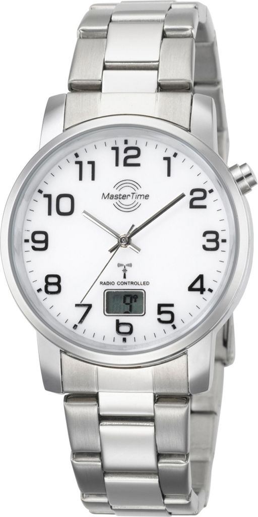 MasterTime Herren-Funkuhr MTGA-10300-12M, Edelstahlarmband, Produktbild 