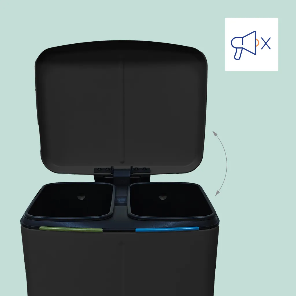 Relaxdays Poubelle 2 compartiments pour tri sélectif - Design moderne