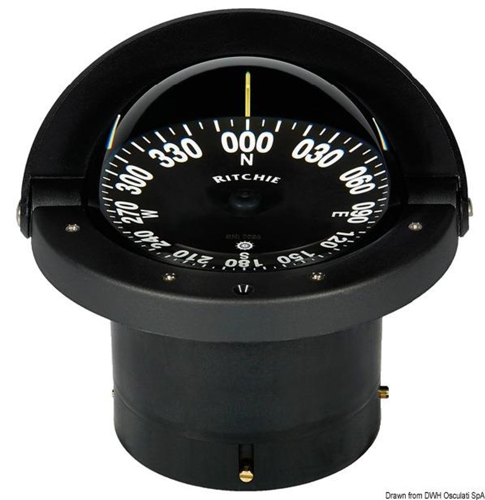 RITCHIE Wheelmark eingebauter Kompass 4"1/2 schwarz/bla - Osculati 25.084.41