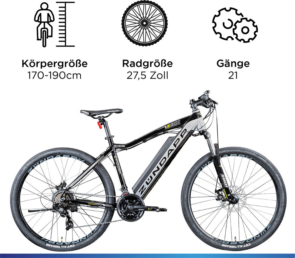 Zündapp Z801 E-Bike E Mountainbike 27,5 Zoll Pedelec 170 - Produktbild 3