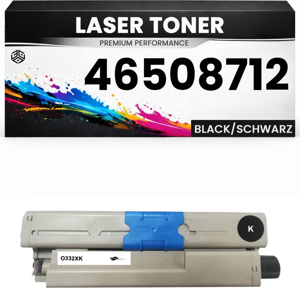 Toner 46508712 für OKI kompatibel Schwarz hochwertige Premium Alternative für Okidata C332dn, MC363dn, Oki C332dn, MC363dn