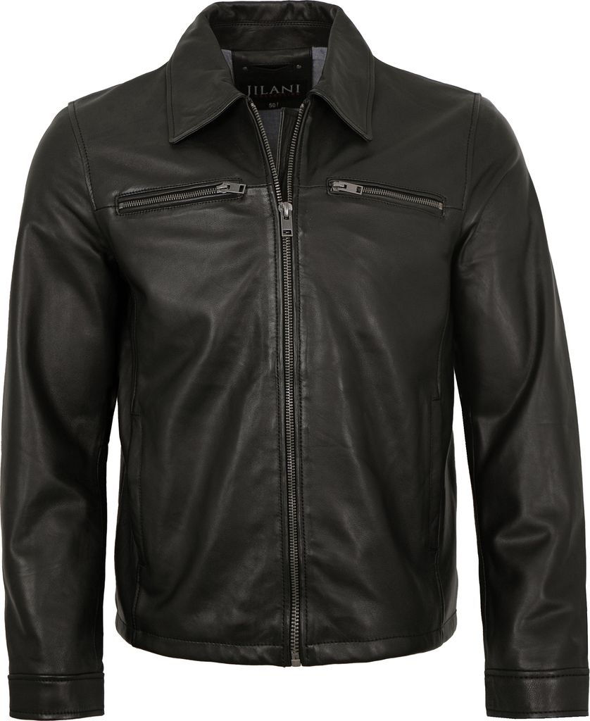 Jilani - Herren Lederjacke Lammnappa schwarz : 60