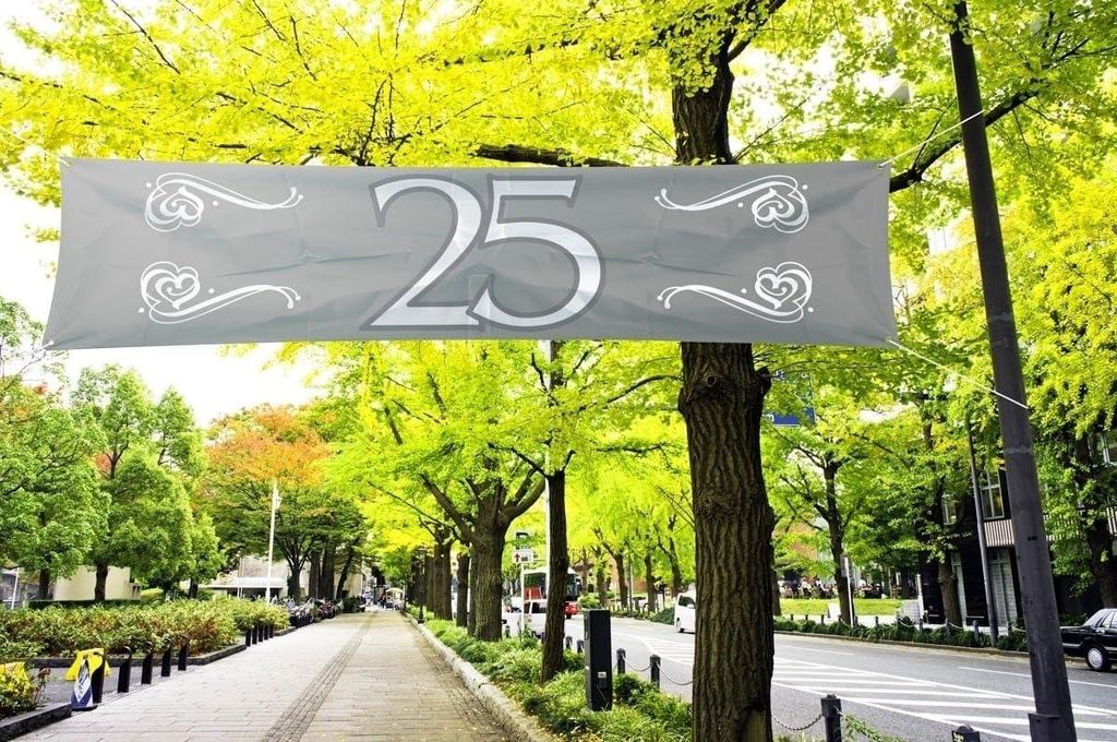 Banner Zahl 25, Silberhochzeit, Jubiläum,  180x40cm Produktbild 
