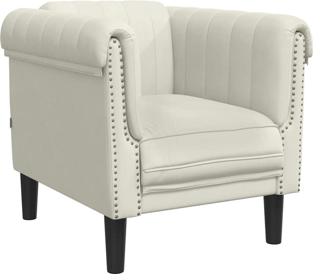 A studio shot of a single armchair.