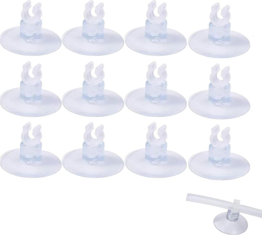 30 Stück Aquarium Saugnapf Clips Aquarium Saugnapf Halter Transparent Aquarium Saugnapf mit Schlauchhalterung für 5mm*25 Airline Luftverkehrslini...
