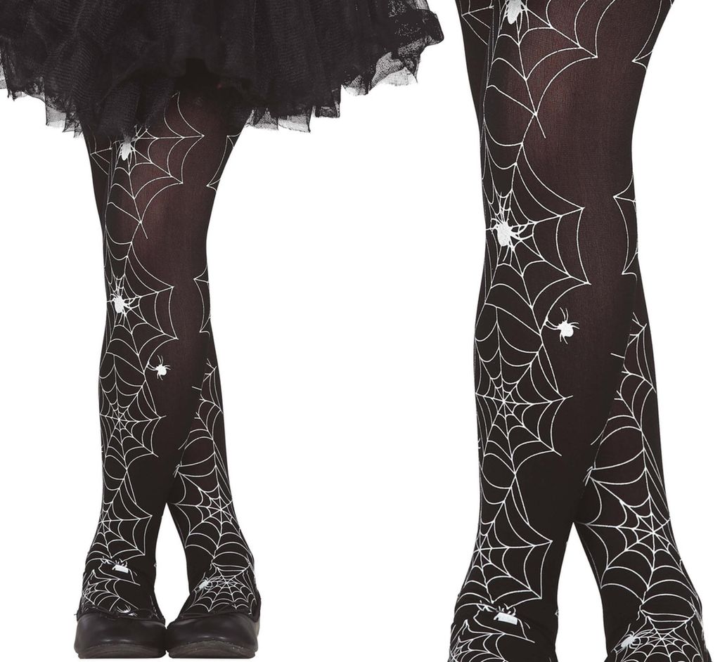 Kinder-Strumpfhose Spinnennetz 7-10 Jahre Halloween Produktbild 