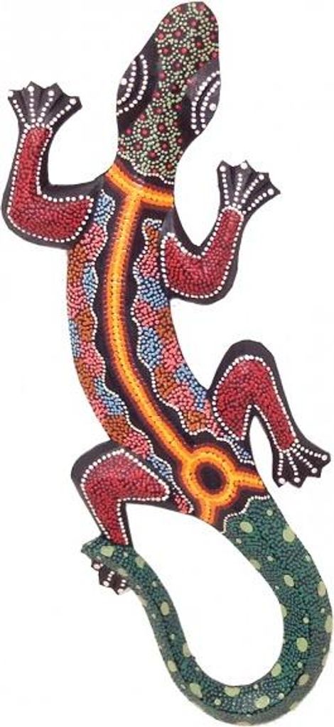 Deko-Gekko FIRE LINE, Holz, 50 cm, Wandschmuck
