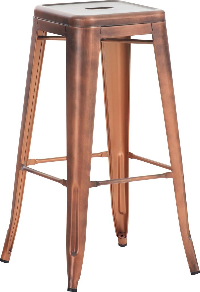 Barhocker DOLAN - Metall Kupfer 43x43x76 cm | Barstuhl Tresenhocker Tresenstuhl Kneipenhocker Kneipenstuhl