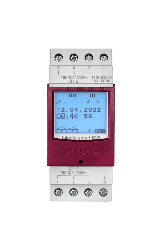 Grässlin Talento Smart B25 Horloge Programmable Digitale 2 Canaux Rail DIN