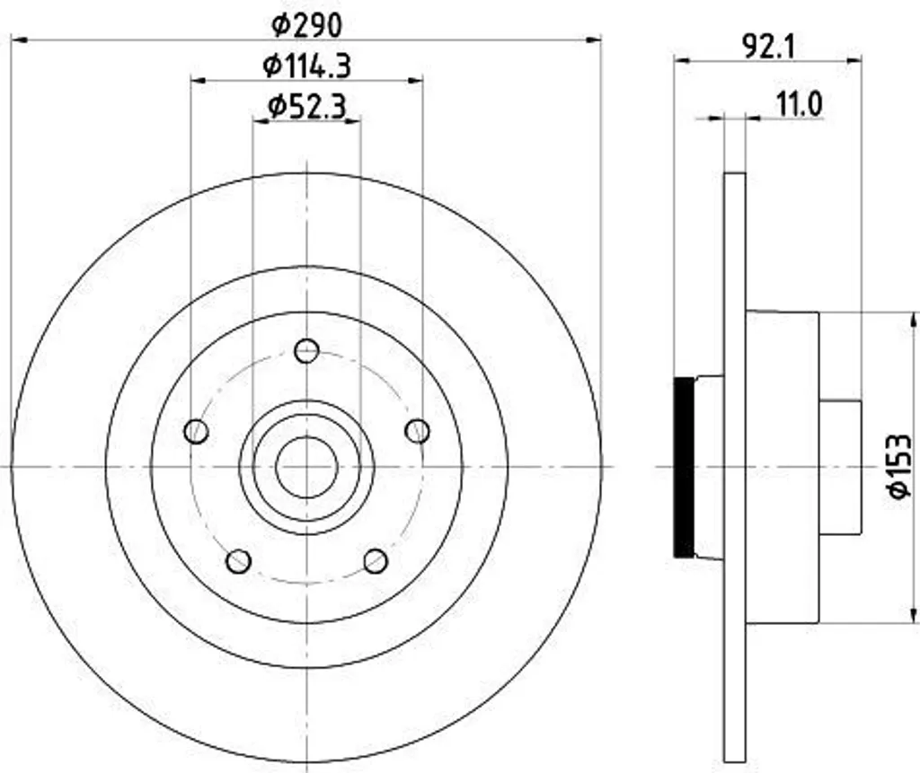 Disque de frein HELLA 8DD 355 123-371 pour Grand Scenic III JZ