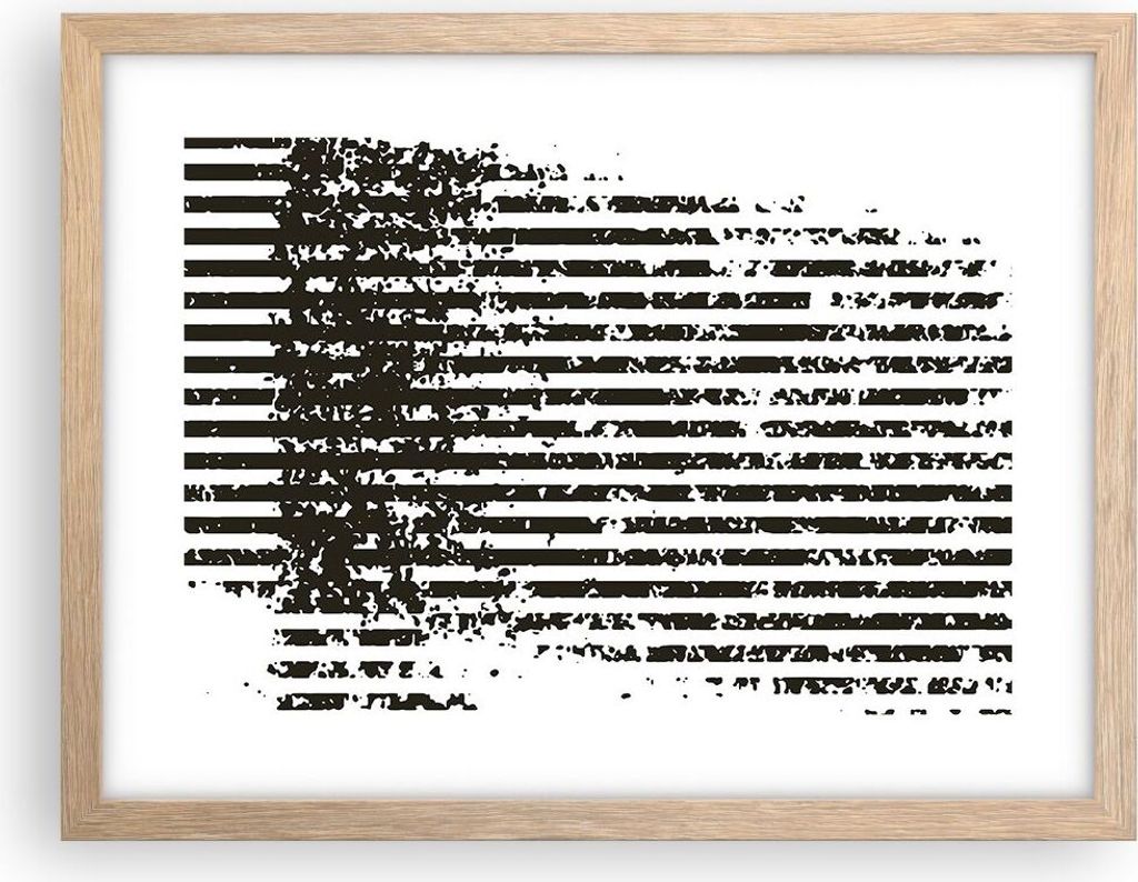 Gerahmtes Poster - Rahmen in heller Eiche - Abstraktion Produktbild 