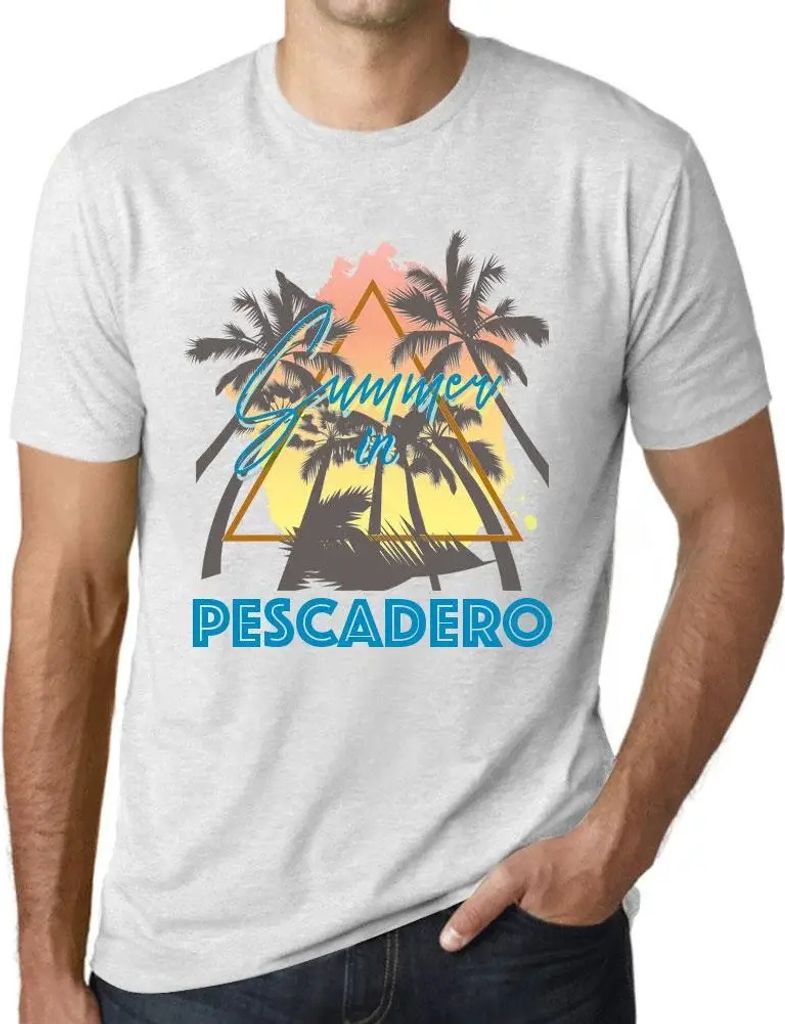 Herren Grafik T-Shirt Palmen Sonnenschein Sommer in Pescadero – Palm, Sunshine, Summer In Pescadero – Öko-Verantwortlich Vintage Jahrgang Kurzarm