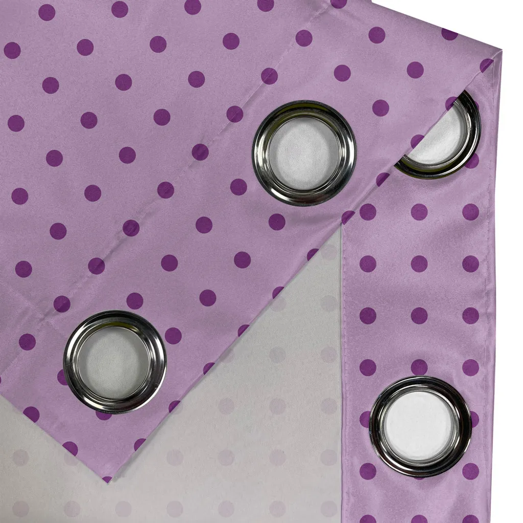 Paire de rideaux décoratifs violets à motifs pois rétro 280x175cm - 2