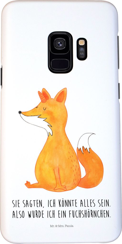 Mr. & Mrs. Panda Samsung Galaxy S9 Handyhülle Einhorn Fuchs - Weiß - Geschenk, Einhörner, Cover, Hülle, Handy Case, Foxycorn, Füchse, Schutzh...