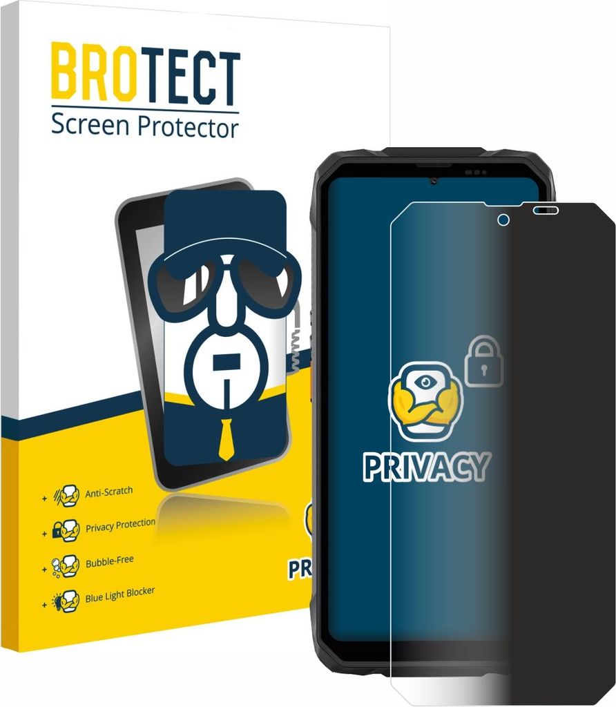 BROTECT Sichtschutzfolie für Blackview Rock 1 Anti-Spy Privacy Sichtschutz Blickschutz Folie Blaulicht-Schutz