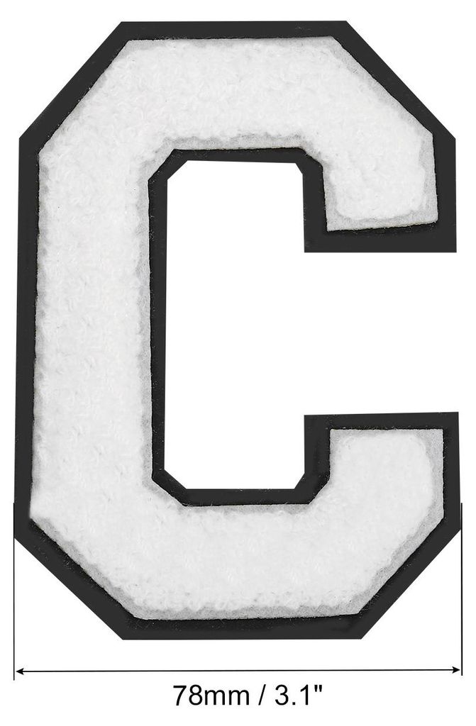 Chenille Buchstaben C Patches Gro?e Gr??e 4-1/2 Zoll Bš¹gelbuchstaben C Patches Schwarz Glitzer Bestickte Patches fš¹r Kleidung, Schuhe, Hš¹t...