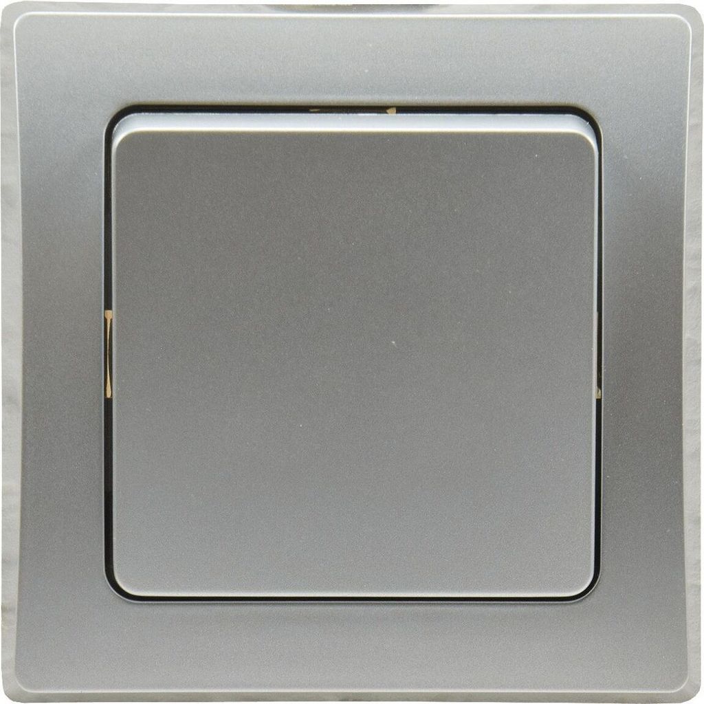 DELPHI Wechsel-Schalter 250V/ 10A, inkl. Rahmen, UP, silber Produktbild 5