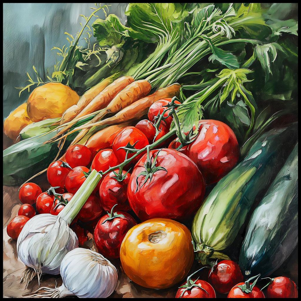 Plakat 100x100cm Reichtum der Gartenernte