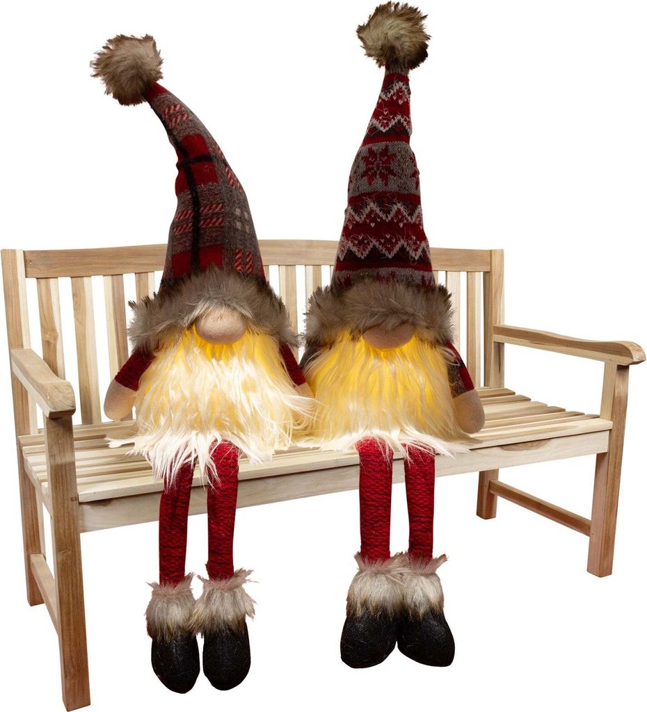 Weihnachten LED Deko Wichtel Figur Kanthenocker 25cm (60cm) Produktbild 