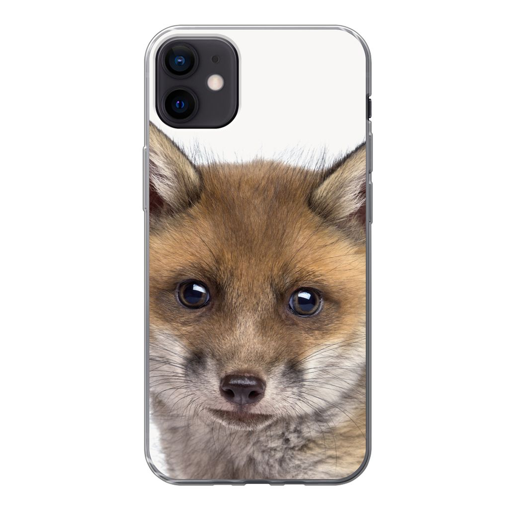 MuchoWow Handyhülle Schutzhülle Hülle für iPhone 12 mini Fuchs - Tiere - Jungtier - Jungen - Mädchen - Kind Silikon Softcase Handy Hülle - ...