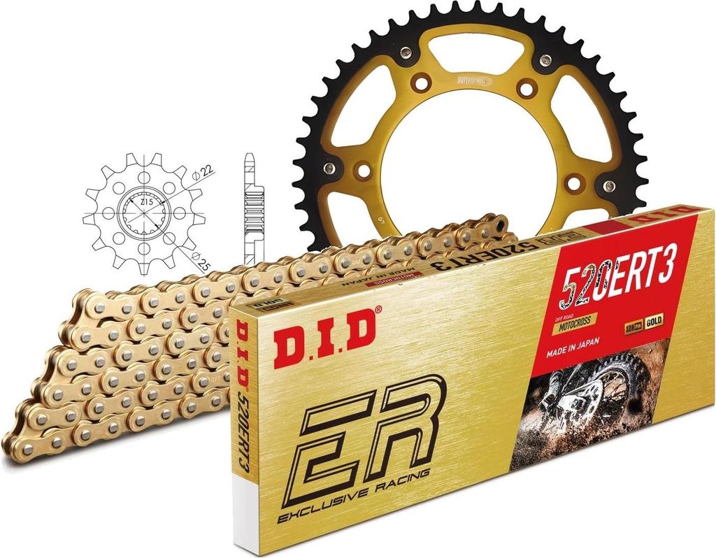 Kit Stealth (gold) passend für KTM EGS400 LC4 93-98/EGS400 ... 15-45-118 DID520ERT2(G&G) Clip