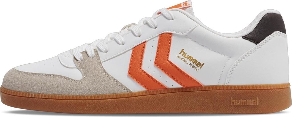 Hummel Handball Perfekt SP Indoor Schuhe Sneaker weiß/ornage/beige 226303-9143, Schuhgröße:39 EU