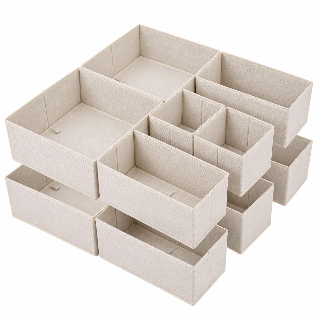 Aufbewahrungsboxen Ordnungsboxen 12er Set aus Vliesstoff – Produktbild 