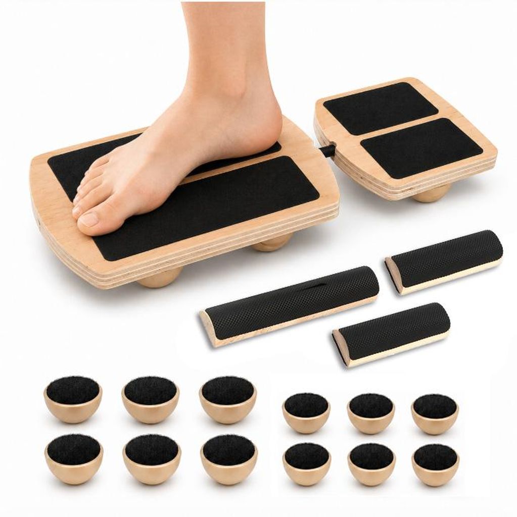 Balance Board Holz Fußtrainer 1,5cm verstärkt mit 12 Produktbild 