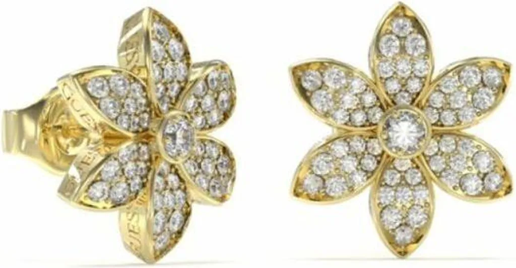 Puces d'oreilles fleur de lotus plaqué or et oxyde de zirconium