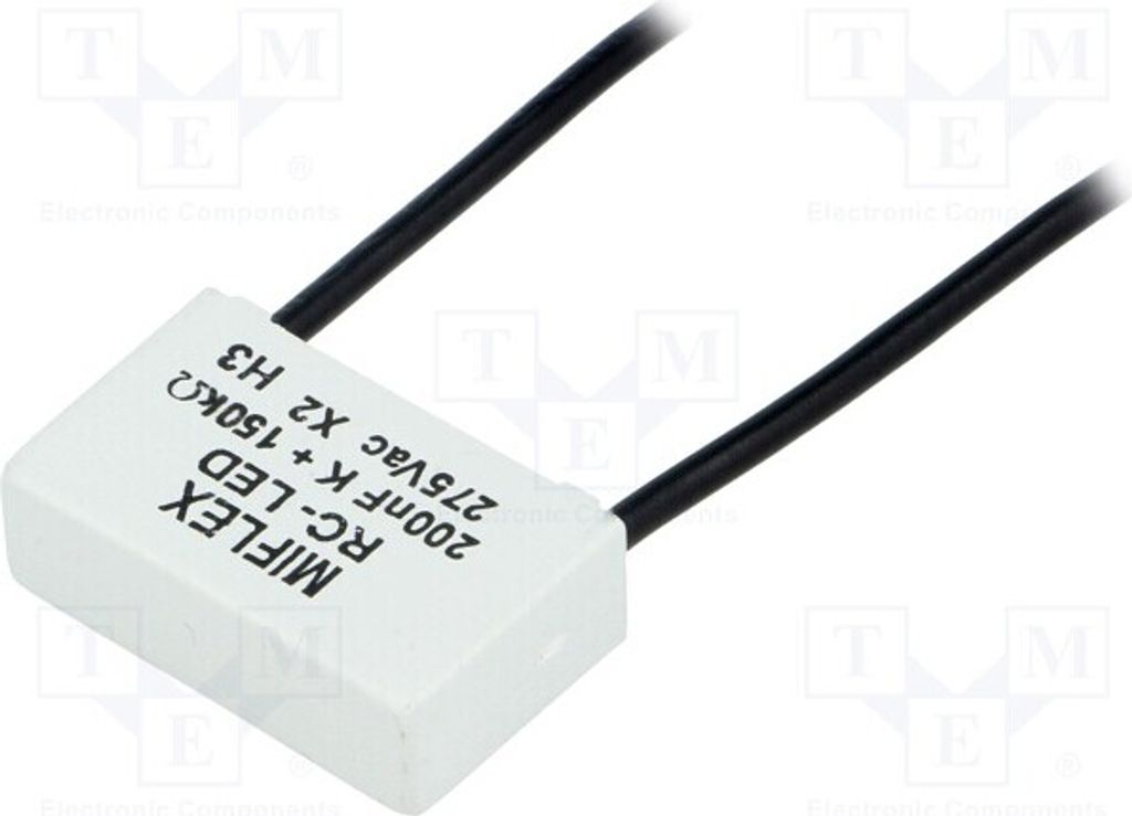 1x Filter: RC 26,5x8,5x16,5mm Entstörungsfilter THT 150kΩ 200nF THT 275VAC