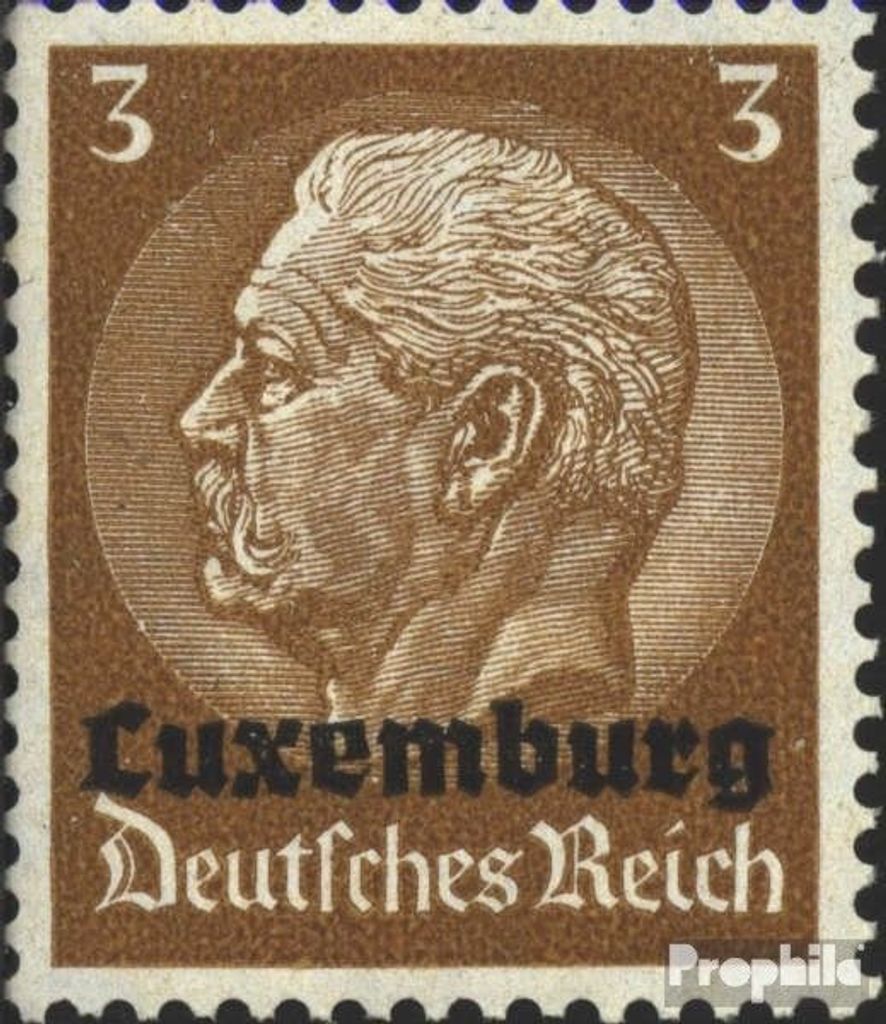 Briefmarken Luxemburg (Dt.Bes.2.WK.) 1940 Mi 1 postfrisch Hindenburg