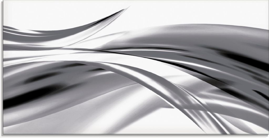 ARTland Glasbild Schöne graue Welle - Abstrakt Größe: 100x50 cm